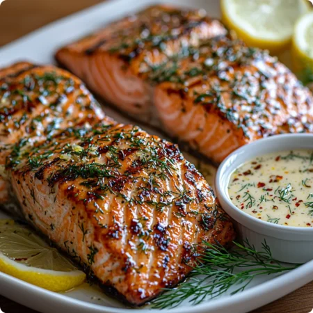 Salmon with Lemon Dill Sauce