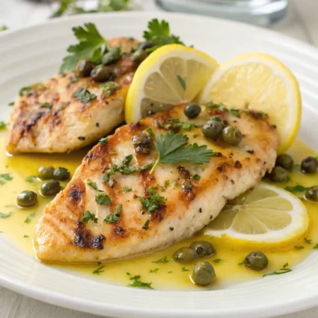 grilled chicken piccata with lemon