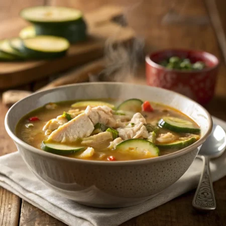 Mexican chicken soup with zucchini