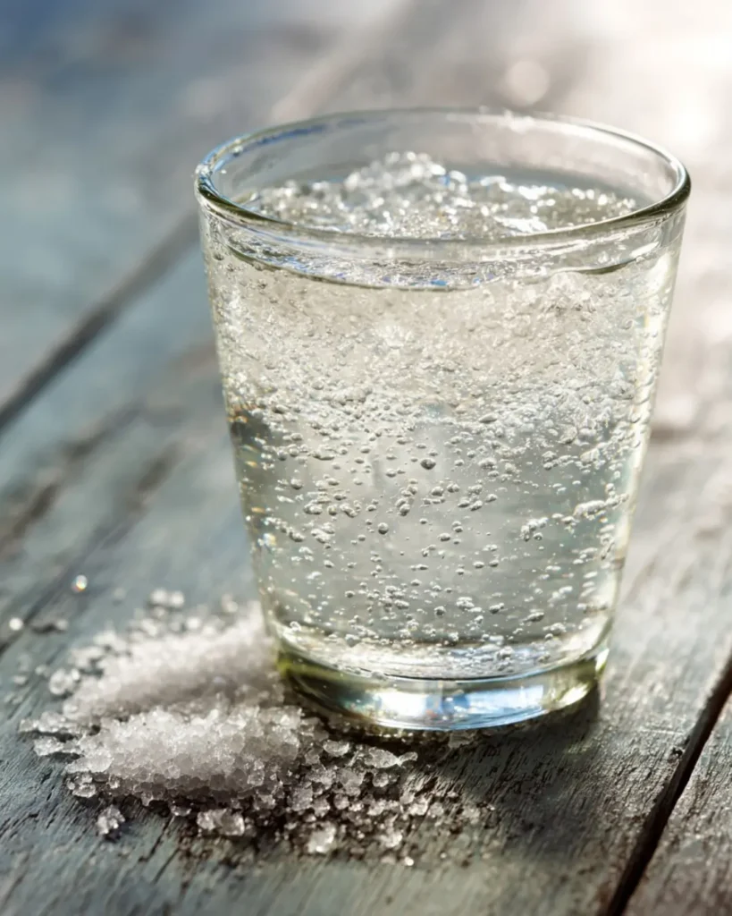 Celtic salt trick sparkling water with sea salt crystals