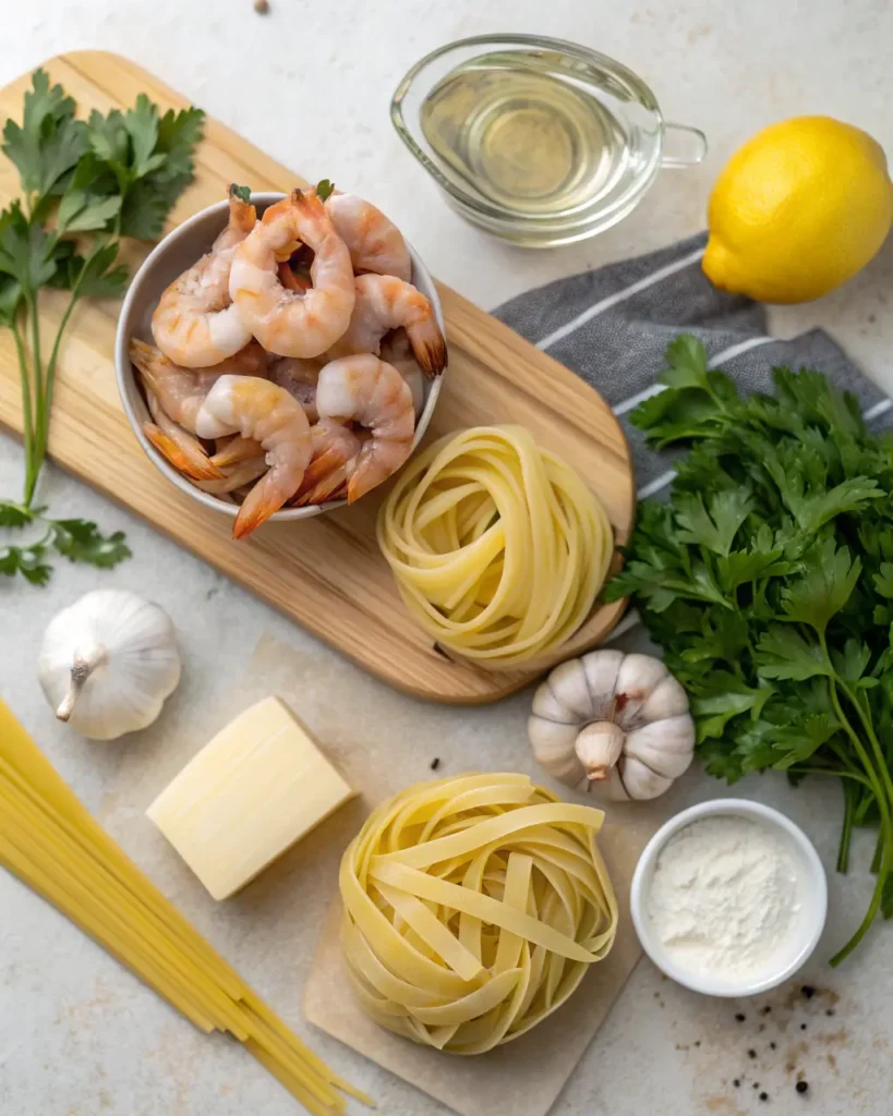 flat lay of fresh ingredients for creamy