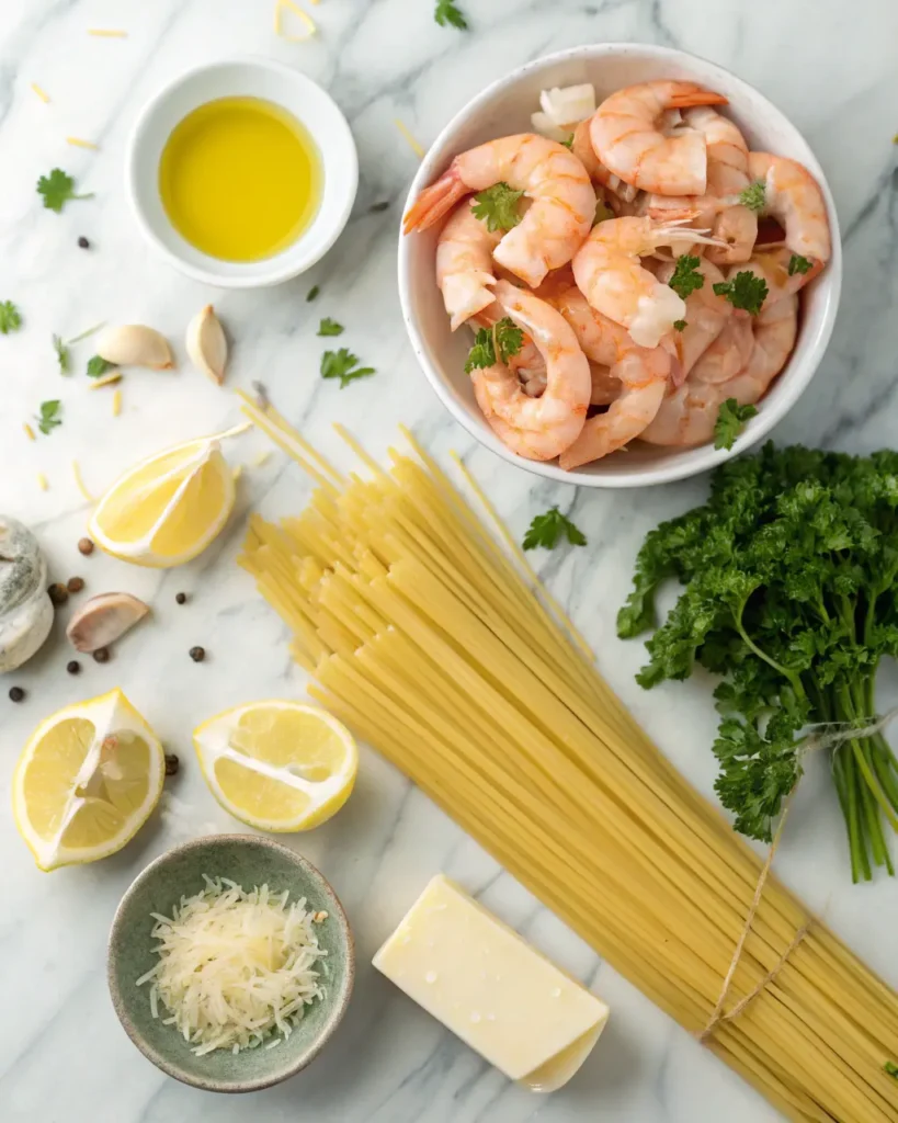 fresh-shrimp--garlic-cloves--spaghett